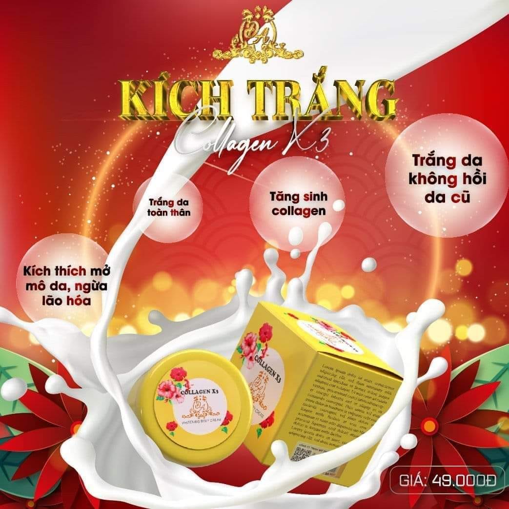 kem kích trắng Collagen X3 Thẩm thấu nhanh qua bề mặt da