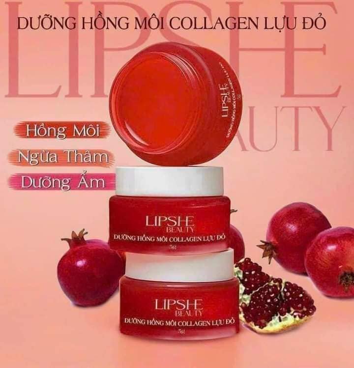 Dưỡng Hồng Môi Collagen Lựu Đỏ LipShe Beauty