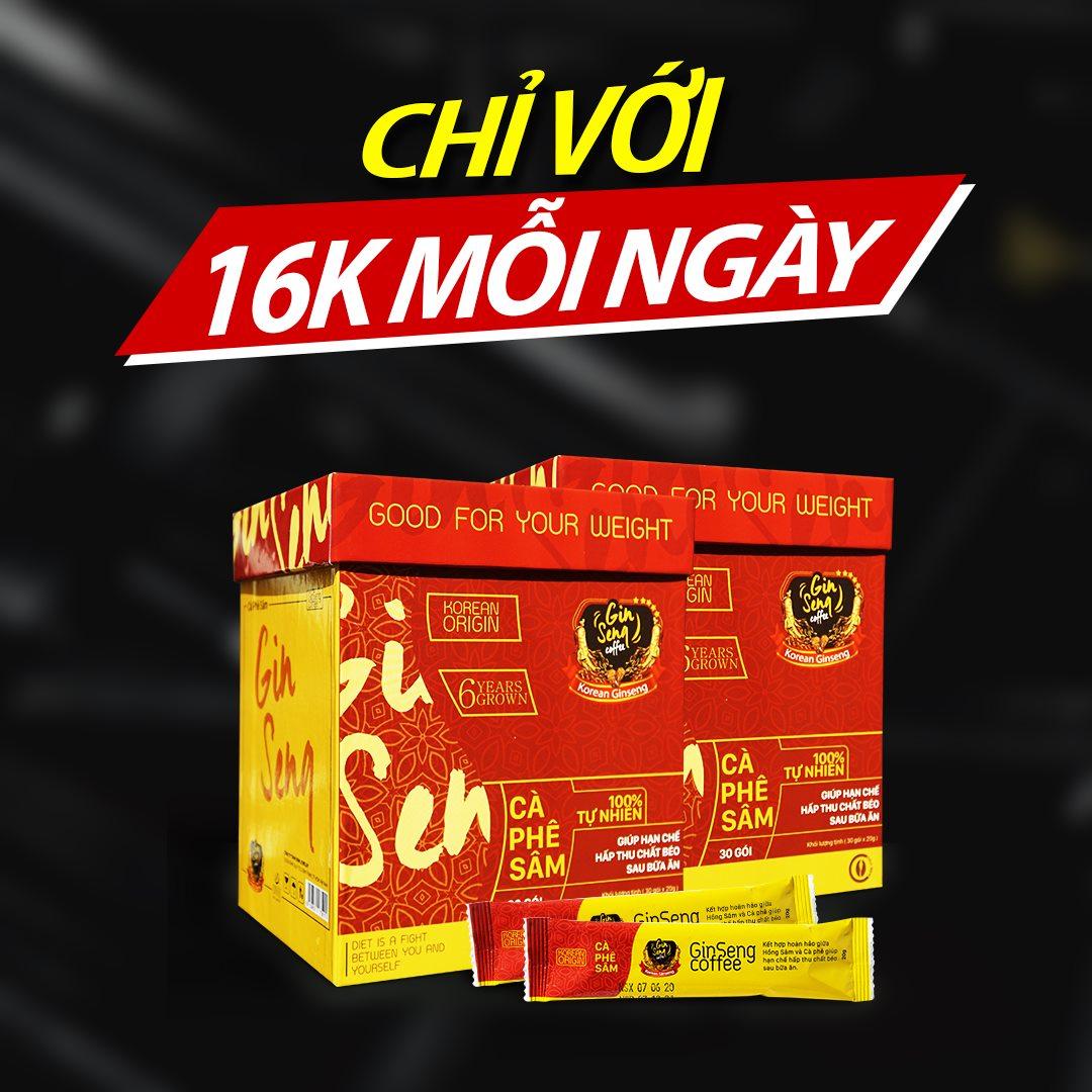 Cà phê Sâm hỗ trợ siết mỡ chỉ 16k mỗi ngày